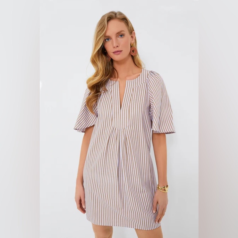 Tuckernuck Striped Dress in Lavender and Tan